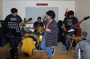 Garden of Agony plays in the Friday family&rsquo;s living room in February 2019. Since then, the band has released an album and several music videos. Remixed tracks and new music are coming soon, band members said in an interview. (Ben Hohenenstatt / Juneau Empire File)