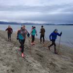Members of the Juneau Nordic Ski Team carry out dry land exercises in 2019 at the beginning of the season. (Courtesy photo / Jeannie Monk)