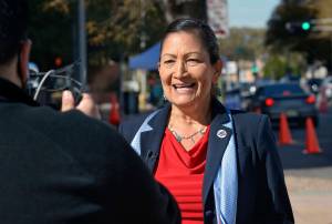 Democratic Congresswoman Deb Haaland, N.M.-1st Dist., does a PSA for her Twitter account in downtown Albuquerque, N.M. Internet access, health care and basic necessities like running water and electricity within Indigenous communities have long been at the center of congressional debates. But until recently, Congress didnt have many Indigenous members who were pushing for solutions and funding for those issues. Hope is growing after the Native delegation in the U.S. House expanded by two on Election Day joining four others that were reelected. (Jim Thompson / The Albuquerque Journal)