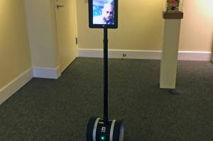 The Juneau-Douglas City Museum is using robots to let guests virtually explore the museum from anywhere on earth beginning in November. Here, Empire reporter Michael S. Lockett perambulates the museum with Shelby the robot on Nov. 17, 2020. (Courtesy photo / Elissa Borges)