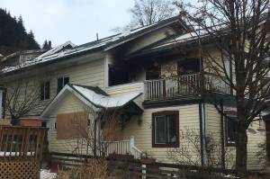 Charring and other damage is visible on a downtown residence burned in a fire early Sunday morning, Nov. 15, 2020. No one was injured, but Capital City Fire/Rescue assessed the damage at roughly $100,000. (Michael S. Lockett / Juneau Empire)