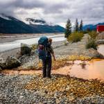 In this October 2018 photo, Bjorn Dihle inspects the acid mine drainage flowing into the Tulsequah River from a containment pond filled by effluent from the Tulsequah Chief Mine in British Columbia, Canada. (Courtesy Photo | Chris Miller)