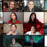 The cast and crew behind A Tlingit Christmas Carol smile on a Zoom call. (Courtesy Image / Perseverance Theatre)