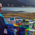 This photo shows Vivian Mork Yeilk and supplies for villages in Juneau. (Courtesy Photo / Aakatchaq Shaeffer)
