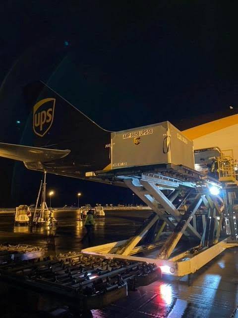 The first doses of the vaccine for the coronavirus pandemic, shown above, arrived in Anchorage on Dec. 13, 2020, and are due to begin being injected within days. (Courtesy Photo / Alaska Department of Health and Social Services)