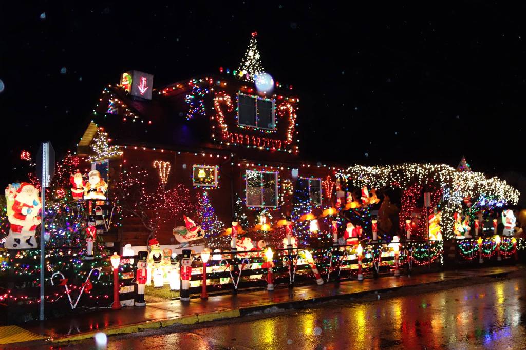 The house crowned The Best of Juneau in the Elks Lodge's Lights Up Juneau 2020 contest was awarded cash and prizes, including a premium tram pass for the upcoming season. The house is located at 937 W. 11th St., near the Northern Light United Church downtown. (Dana Zigmund / Juneau Empire)