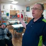 Michael Penn / Juneau Empire File
Bruce Van Dusen, executive director of Polaris House, right, and staff member Levi LeCount give a tour of Polaris House in May 2017. Despite the challenges of the pandemic and a wreck that left them without a truck, work continues at Polaris House this holiday season.