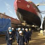 Coast Guard divers familiarize themselves with the hull of the Polar Star as part of the training for the annual Cold Water Ice Diving Course, Feb. 9, 2011. (U.S. Coast Guard / Petty Officer 3rd Class Nathan W. Bradshaw)