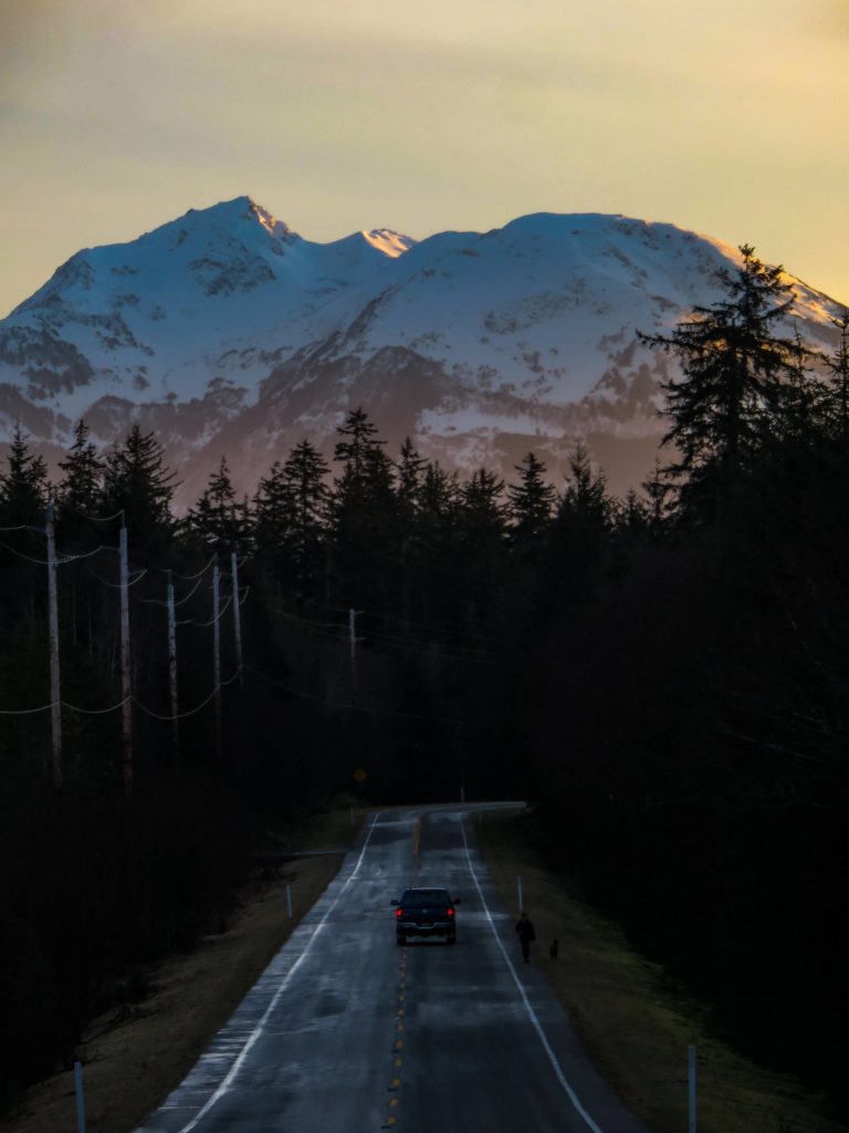 The sky is bright, but the road is not in this photo of North Douglas shared on Jan. 19. (Courtesy Photo / Joseph Sypeck)