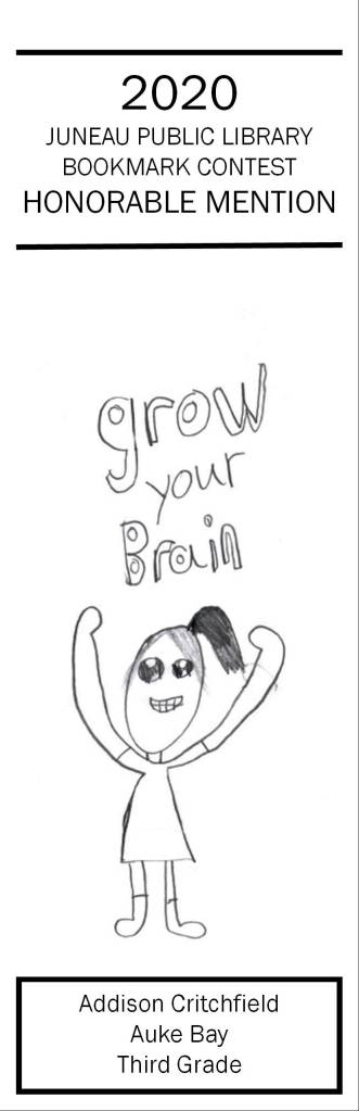 This bookmark made by Addison Critchfield was among 15 winning entries in Juneau Public Libraries annual bookmark contest. (Courtesy Photo / Juneau Public Libraries)