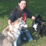 Keishísh, Vivian Mork Yéilk and Gomer enjoy some time in the park. (Courtesy Photo / Vivian Mork Yéilk)