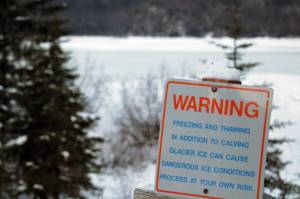 Attempts to walk on lake ice in Juneau, such as the Mendenhall Lake, shown here on Jan. 27, 2021, is currently discouraged by Capital City Fire/Rescue in the strongest possible terms, said a CCFR officer in an interview. (Ben Hohenstatt / Juneau Empire)