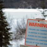 Attempts to walk on lake ice in Juneau, such as the Mendenhall Lake, shown here on Jan. 27, 2021, is currently discouraged by Capital City Fire/Rescue in the strongest possible terms, said a CCFR officer in an interview. (Ben Hohenstatt / Juneau Empire)