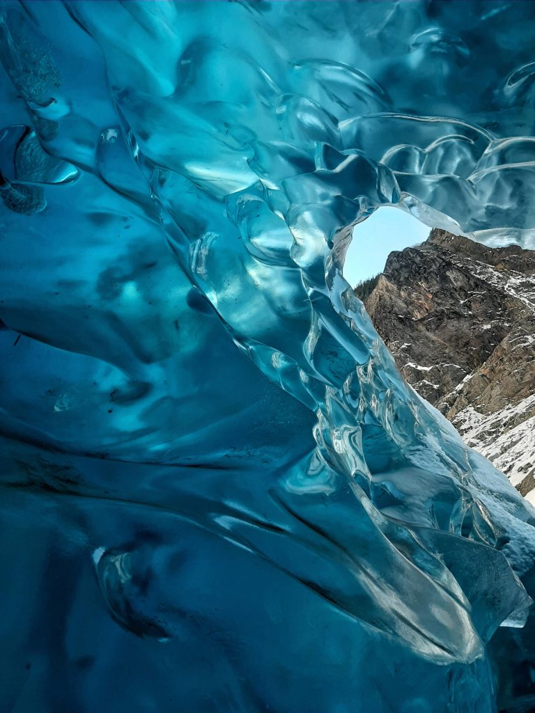 This photo shows a Mendenhall Glacier ice cave on Feb. 14, 2021. (Courtesy Photo / Demi Reber)