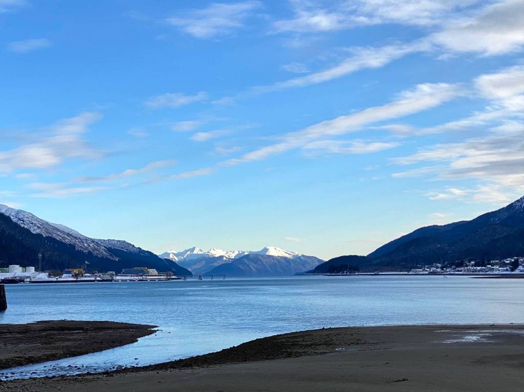 On a blue-skied day in Juneau, the Coast mountains glisten in the sunshine as seen on Feb. 1. (Courtesy Photo / Denise Carroll)
