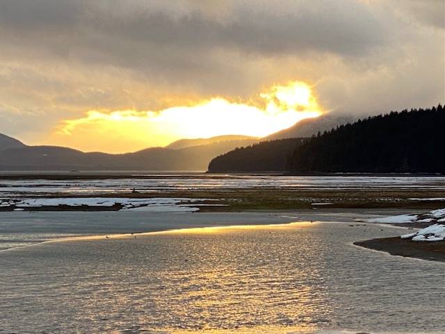 Suddenly in a dark gray sky an explosion of sunlight appeared in the northwest while on the dike trail on Feb. 21, 2021. (Courtesy Photo / Denise Carroll)