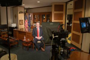 Gov. Mike Dunleavy delivers this years virtual State of the State address in this Jan. 28, 2021 photo. On Sunday, Feb. 14, Dunleavy and state health officials held a COVID-19 update news conference. (Courtesy Photo / Office of Gov. Mike Dunleavy)