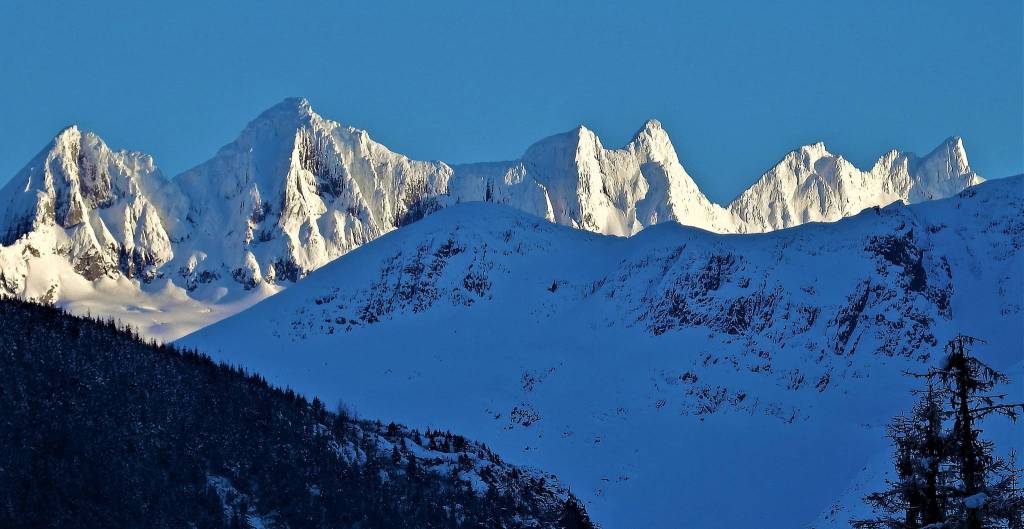 The Mendenhall Towers are revealed by returning light. (Courtesy Photo / Linda Shaw)