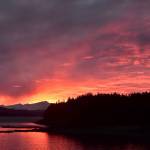 The setting sun lights up the sky in Smugglers Cove on March 7. (Courtesy Photo / Kate Schwarting)