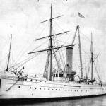 The U.S. Revenue Cutter Manning, pictured here in 1898, was in Kodiak Harbor during the great earthquake of 1900. (Public domain photo)