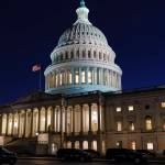 The Capitol is seen at dusk as work in the Senate is stalled on the Democrats $1.9 trillion COVID-19 relief bill, in Washington, Friday, March 5, 2021. Senators plan to continue to vote on amendments through the night. (AP Photo / J. Scott Applewhite)