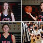 This composite image shows JDHS girls basketball seniors Kate DeBuse  (top left), Ajah Bishop (top right), Jenae Pusich (bottom left) and Kiana Potter (bottom right). (Courtesy Photos)