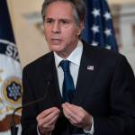 Secretary of State Antony Blinken speaks on foreign policy at the State Department in Washington. The United States and China will face a new test in their increasingly troubled relations when top officials from both countries meet in Alaska. The Biden administration has yet to signal its ready or willing to back down on hard-line stances taken by the Trump administration. Nor have the Chinese shown any sign the battle is over. (Andrew Caballero-Reynolds / Pool)