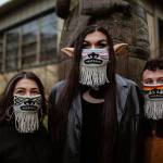 Traditional artist Lily Hope is recognized as this edition of Tidal Echoes featured artist for her work in Ravenstail and Chilkat weaving, particularly her Chilkat Protector masks, demonstrated here. (Courtesy photo / @SydneyAkagiPhotography)