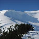 This photo of a cornice was taken outside the Eaglecrest ski boundarie in mid-April. (Courtesy Photo / Gary Miller)