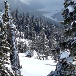 Sunshine on Spaulding trail, but weather looking ominous towards town on April 7. (Courtesy Photo / Denise Carroll)