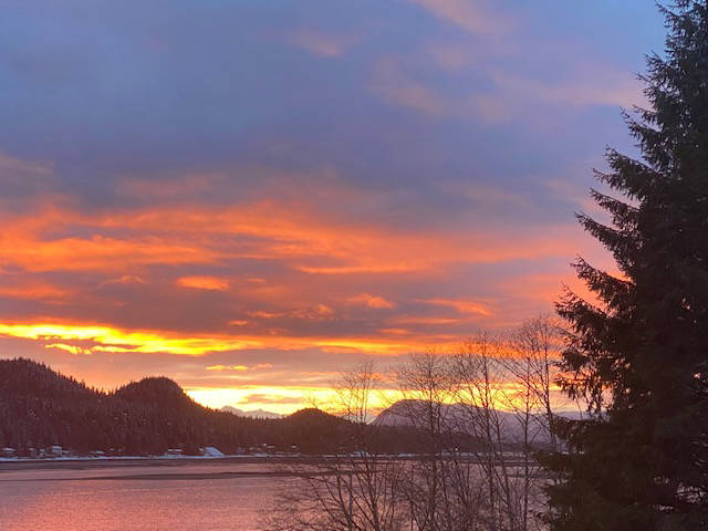 Day is done, gone the sun at Mile 2, Glacier Highway on April 9. (Courtesy Photo / Denise Carroll)