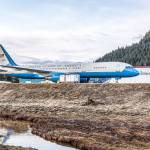 An Air Force C-32A landed at Juneau International Airport on Friday as part of a training flight. The C-32A, one of four in the world operated by the 89th Airlift Wing, is often the transport for the vice president or other VIPs. (Courtesy photo / Heather Holt)