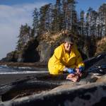 Stacey Golden, Sitka School District science teacher, assists with a recent whale necropsy near Sitka. (Courtesy Photo / Bethany Sonsini Goodrich and Lione Clare, operating under NOAA Stranding Agreement MMHSRP #18786-04)