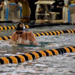 Emma Fellman, who was among the high point award winners on Glacier Swim Club among the 14 and older girls group, makes her way through the water at the Dimond Park Aquatic Center. (Courtesy Photo / Shireen Taintor)