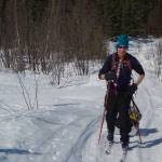 Courtesy Photo / Ned Rozell 
Andy Sterns skis to a rental cabin not far from Fairbanks.