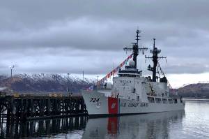 The Coast Guard Cutter Douglas Munro is moored at the cutters homeport of Kodiak, Alaska, April 24, 2021. The Douglas Munro was decommissioned during a ceremony following 49-years of service. (Chief Petty Officer Matt Masaschi / U.S. Coast Guard)