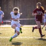 Courtesy photo / Zach Hanna 
Thunder Mountain High School junior Kiah Dihle kicks the ball during a game against Ketchikan High School.