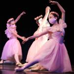 Kensey Jenkins (foreground, right) performs as a Lilac Fairy Attendant during a rehearsal for Juneau Dance Theatres Spring Showcase on Thursday, May 6. The showcase will be available to stream at certain times on May 14, 15 and 16. (Ben Hohenstatt / Juneau Empire)