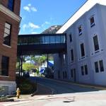 The Juneau Police Department investigated a suspicious package placed underneath the skybridge to the Capitol on May 18, 2021. It was determined not to be a threat. (Peter Segall / Juneau Empire)