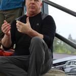 Tom Mattice, emergency program manager for City and Borough of Juneau, discusses observations that indicate there have been significant landslides in the Lemon Creek area in the past. Mattice said at this point, there is nothing to indicate that a catastrophic landslide is imminent, but there are visible cracks and deposits from past events that suggest one is possible. Mattice said researchers will continue to evaluate the area and update the public. (Ben Hohenstatt / Juneau Empire)