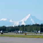 A-10 Thunderbolt II aircraft assigned to the 25th Fighter Squadron taxi during exercise Red Flag-Alaska 21-02 at Eielson Air Force Base, Alaska, June 14, 2021. (Tech. Sgt. Peter Thompson / U.S. Air Force)