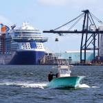 The Celebrity Edge cruise ship is docked at Port Everglades, Tuesday, June 22, 2021, in Fort Lauderdale, Fla. The Celebrity Edge is set to sail on Saturday from Fort Lauderdale. It will be the first cruise ship to leave a U.S. port with ticketed passengers since the onset of the pandemic, which halted sailing. (AP Photo/Lynne Sladky)