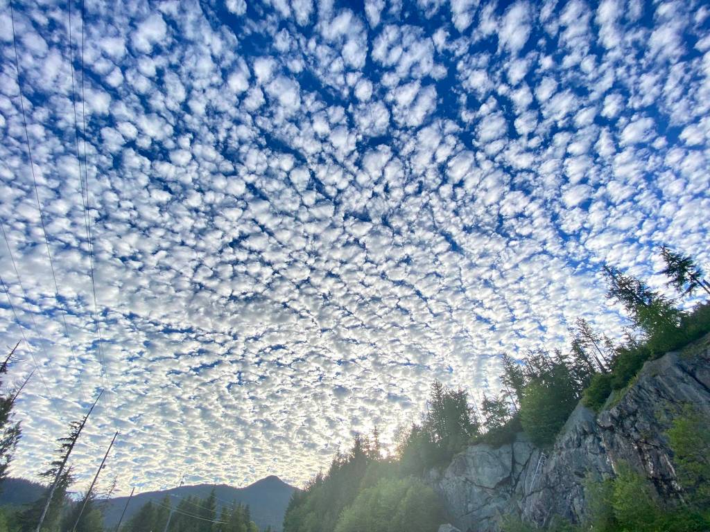 A stretch of altocumulus clouds hangs over Control Lake on Prince of Wales on June 26. (Courtesy Photo / Marti Crutcher)