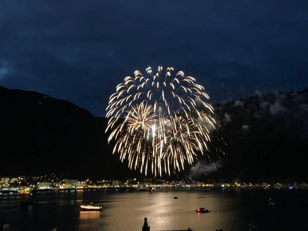 This photo shows the view of the Fourth of July fireworks display from Douglas Highway. (Courtesy Photo / Molly Dougherty)