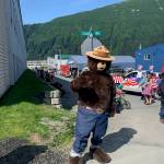 Smokey Bear was on hand for Fourth of July festivities. On Twitter, Smokey reminded people wildfire season doesnt take a break for the Fourth of July. (Dana Zigmund / Juneau Empire)