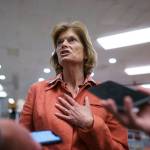 Sen. Lisa Murkowski, R-Alaska, a negotiator in the infrastructure talks, pauses for reporters on Capitol Hill in Washington. Murkowski hasnt officially announced her re-election plans but her campaign released fundraising details, Wednesday, July 14, 2021, that an advisor says strongly positions, a re-election bid by Murkowski. The campaign statement comes ahead of a filing deadline and days after Republican party leaders in Alaska endorsed newcomer Kelly Tshibaka for Senate. (AP Photo / J. Scott Applewhite)