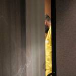 Kenneth Manzanares, 42, appears in U.S. District Court in Juneau for a change of plea hearing in this February 2020 photo. A barrier put in place in the public courtroom hallway blocked Manzanares from public view, per the judges orders. Photography is not allowed in the courtroom. (Michael S. Lockett / Juneau Empire File)