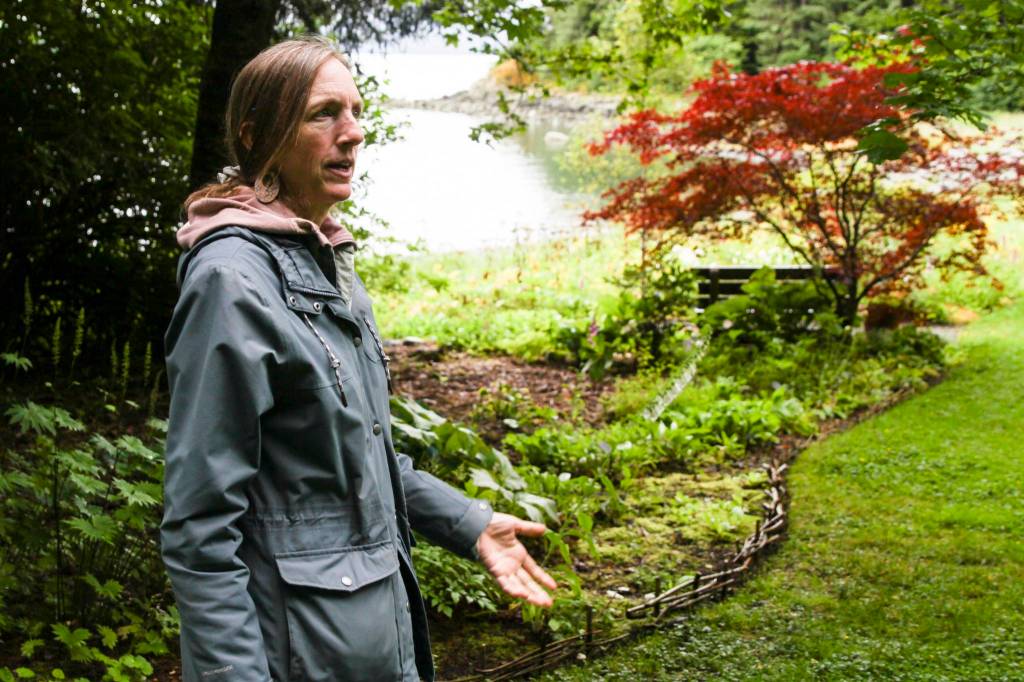 Ginger Hudson, seen here on July 23, 2021, stepped up as the manager of the Jensen-Olson Arboretum in January of 2021, taking over one of the northernmost arboretums in the world, as well as one renowned internationally for its collection of primrose plants. (Michael S. Lockett / Juneau Empire)