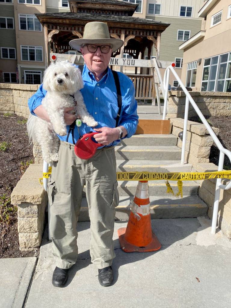 Neal Brown in 2021, on an outing in New Hampshire with his dog Molly. (Courtesy Photo / Becky Lees)