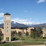This April 2017 photo shows a view of the Fort Lewis College campus backdropped by the La Plata Mountains. The college originated more than a century ago as one of the country's Native American boarding schools(. Courtesy Photo  / Fort Lewis College, Wikimedia)